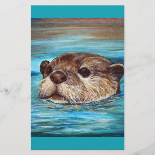 River Otter Painting Stationery