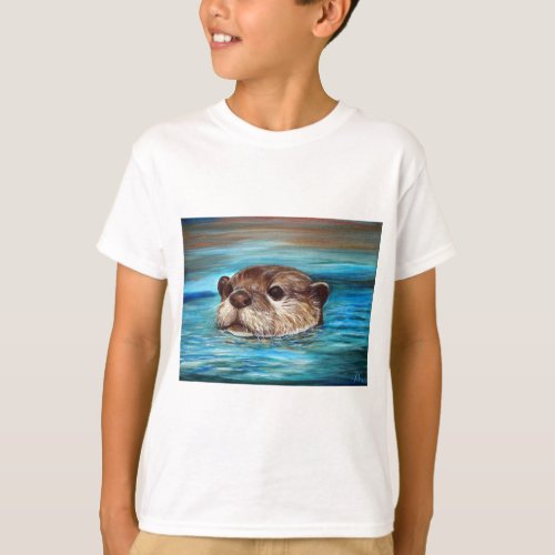 River Otter Painting T_Shirt