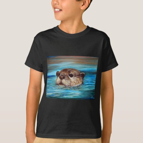 River Otter Painting T_Shirt