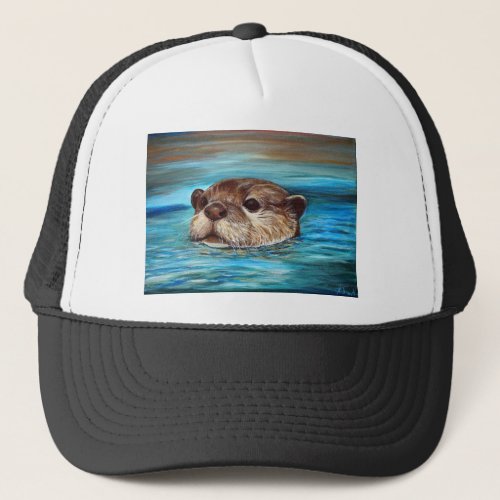 River Otter Painting Trucker Hat