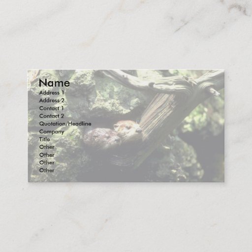 Customizable River Otter peering out of rocky den Business Cards