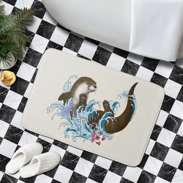 River Otter Water Cute Bath Mat (Creator Uploaded)