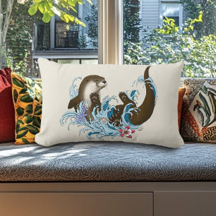 River Otter Water Cute Lumbar Pillow
