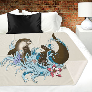 River Otter Water Cute Sherpa Blanket