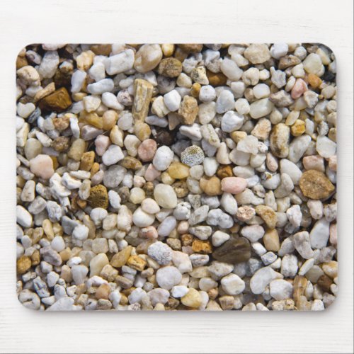 River Pebbles Rocks in Brown Gray and White Mouse Pad