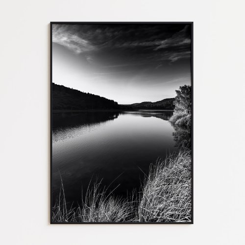 River photo in ruidera lagoons black and white poster