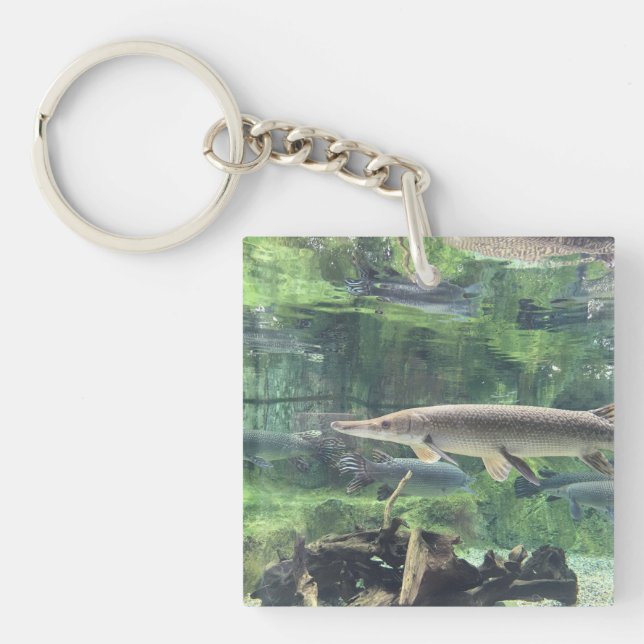 River Pike Fish Clear Water Photo Keychain (Front)