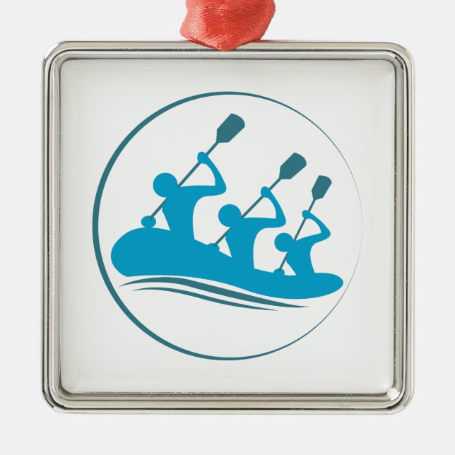 River Rafting Metal Ornament (Front)