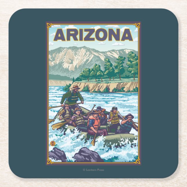 River RaftingArizona Square Paper Coaster (Front)