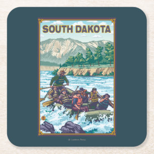River RaftingSouth Dakota Square Paper Coaster