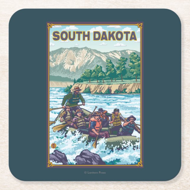 River RaftingSouth Dakota Square Paper Coaster (Front)