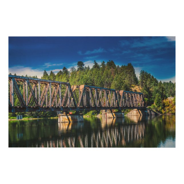 River Railroad Bridge Wood Wall Art (Front)