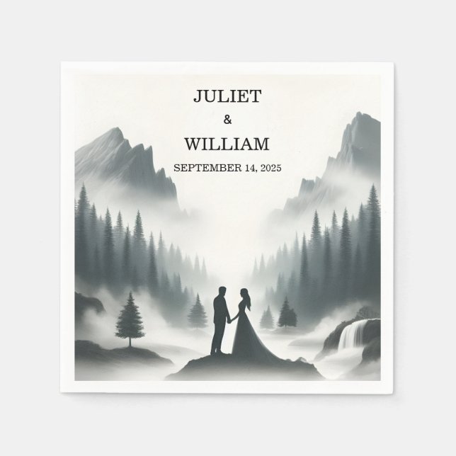 River Rain Cloud Nature Smoky Mountain Wedding Napkins (Front)