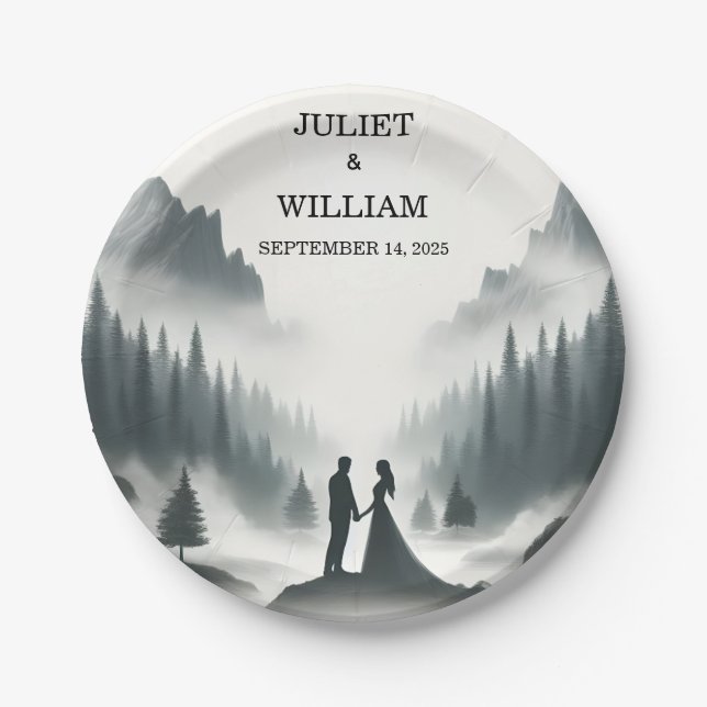 River Rain Cloud Nature Smoky Mountain Wedding Paper Plates (Front)