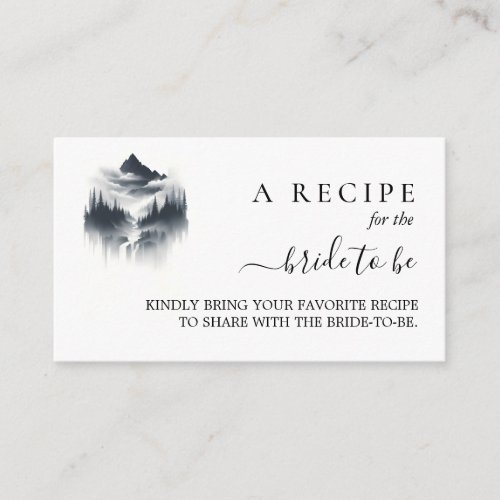 River Rain Cloud Smoky Mountain Bridal Shower Enclosure Card