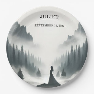 River Rain Cloud Smoky Mountain Bridal Shower Paper Plates
