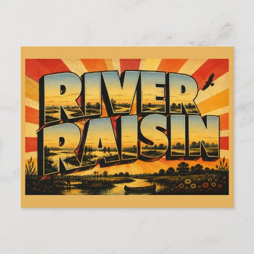 River Raisin National Battlefield Park MI Vintage Postcard