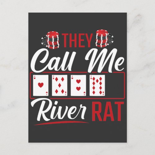 River Rat Funny Poker Player Texas Holdem Lucker Postcard