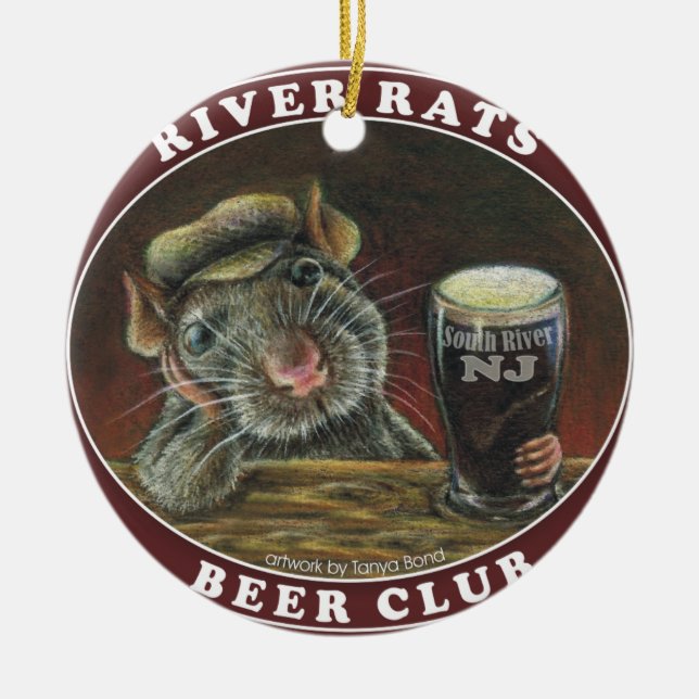 River Rats Beer Club Ceramic Ornament (Front)