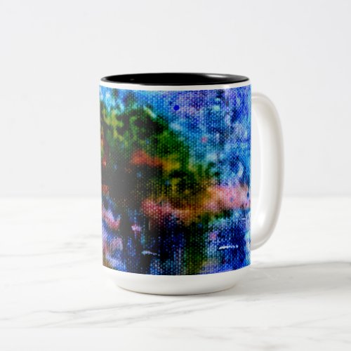 River Reflections acrylic painting  Two_Tone Coffee Mug