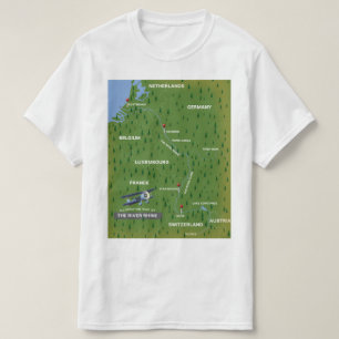 River Rhine retro travel map. T-Shirt