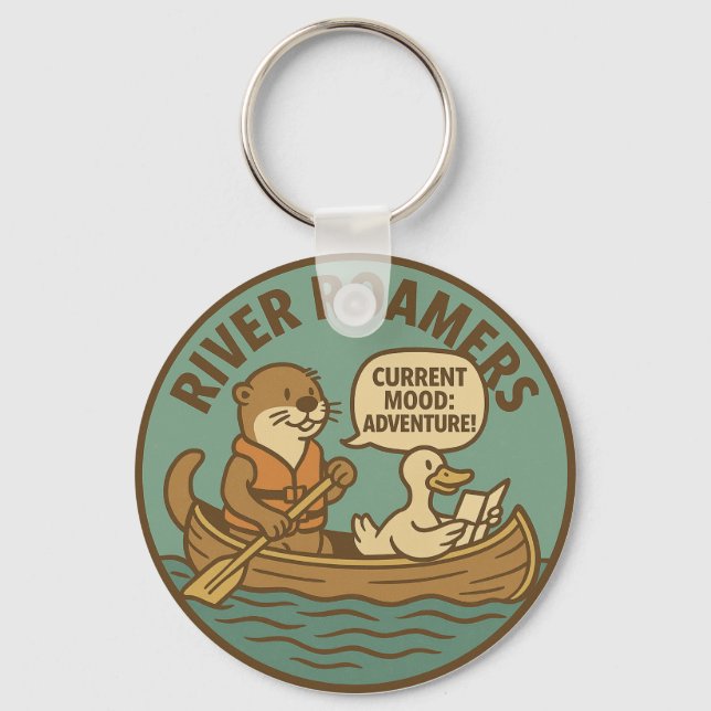River Roamers Current Mood Adventure Canoeing Keychain (Front)