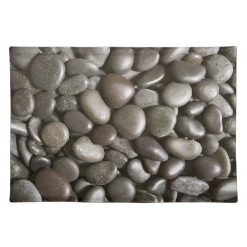 River Rock Black Stone Background _ Customized Cloth Placemat