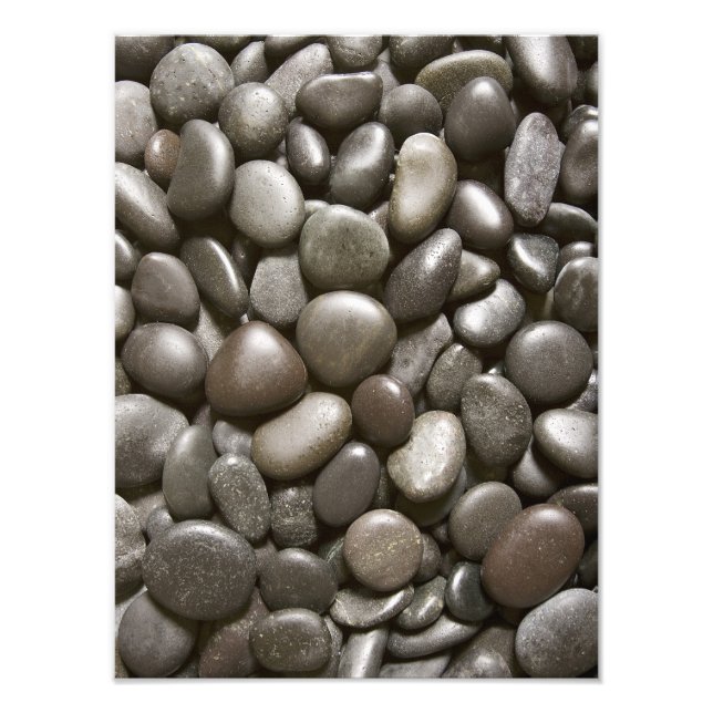 River Rock Black Stone Background - Customized Photo Print (Front)