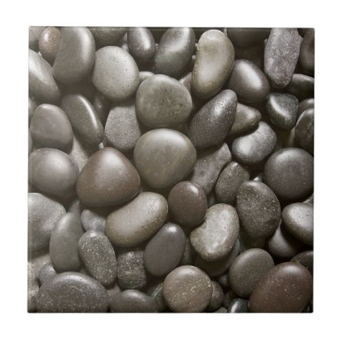 River Rock Black Stone Background _ Customized Tile