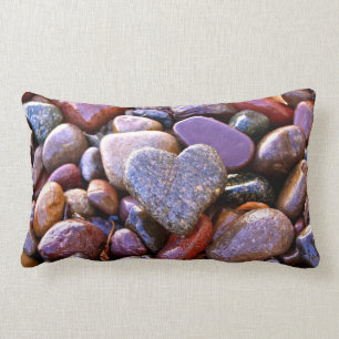 River Rock Heart, Lumbar pillow, w/Scripture Verse Pillow