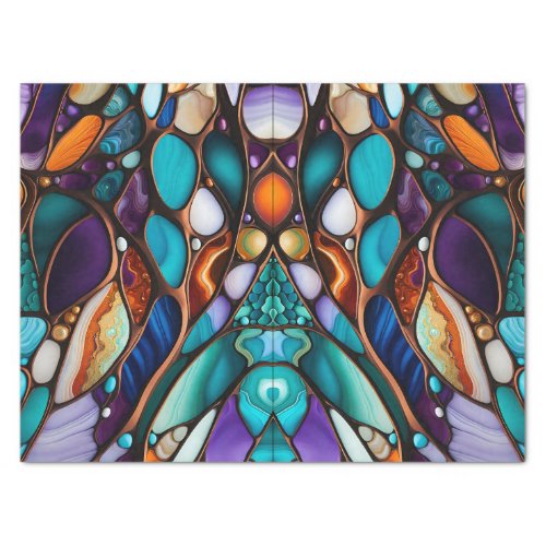 River Rock Pebbles Stained Glass Look Tissue Paper