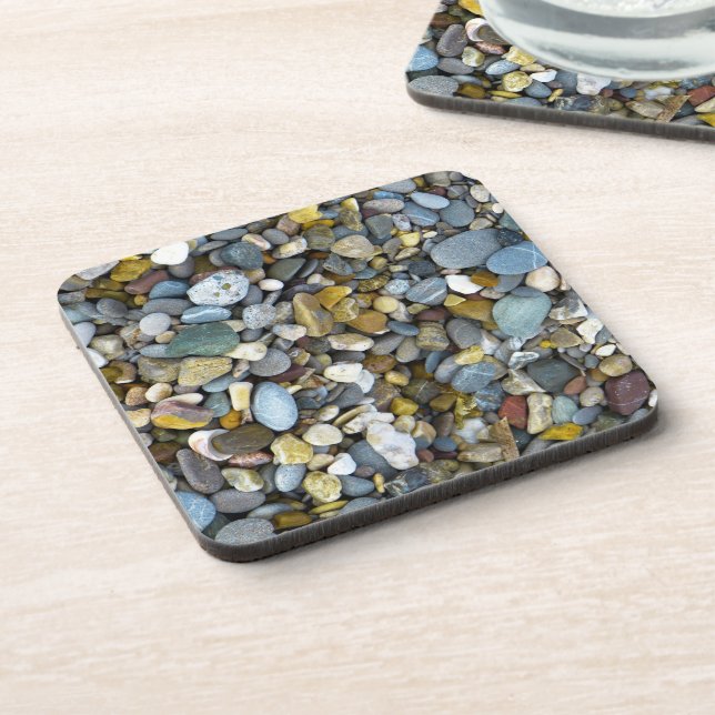 River Rock Pebbles Stone texture  Stone Coaster (Left Side)