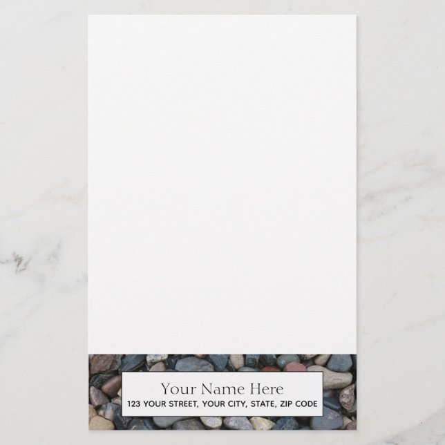 River Rock Personalized Design Stationery (Front)