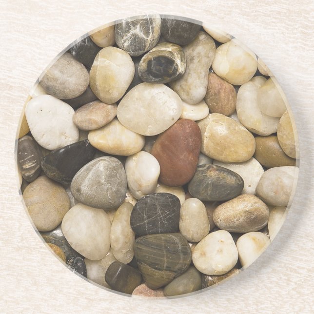 River Rock Stone Background - Customized Template Drink Coaster (Front)