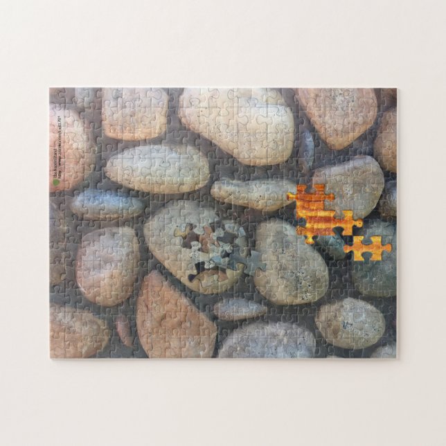 River Rock Wall Close-Up Photograph Jigsaw Puzzle (Horizontal)