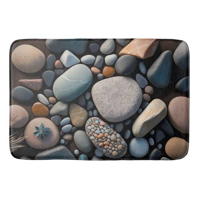 River Rocks 3D Graphic Bath Mat (Front)