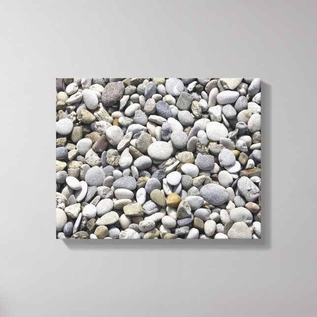 RIVER ROCKS GREY GRAYS PHOTOGRAPHY NATURE WALLPAPE CANVAS PRINT (Front)