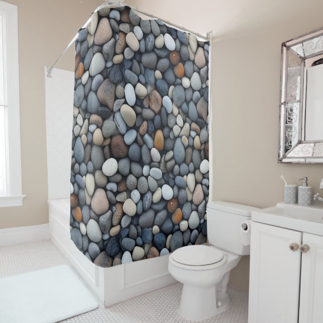River Rocks Shower Curtain (In Situ)
