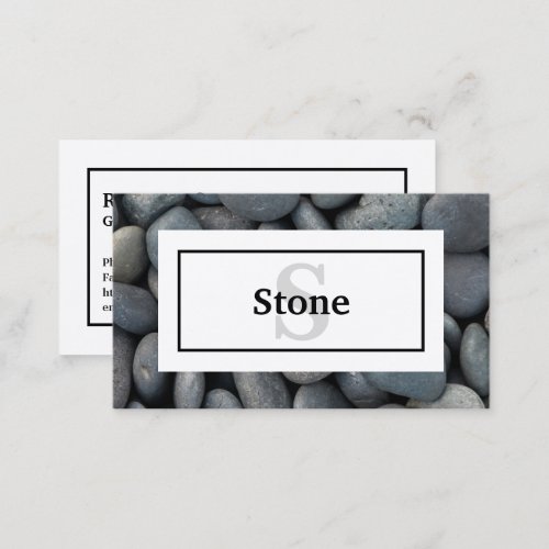 River Rocks with Name and Monogram Business Card