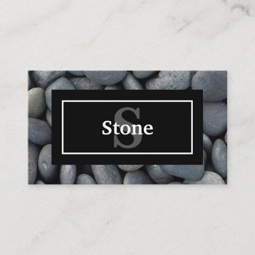 River Rocks with Name and Monogram Business Card