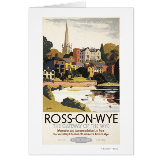 River Scene of Town British Railways Poster Cards (Front)
