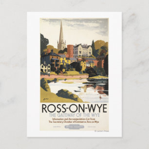 River Scene of Town British Railways Poster Postcard