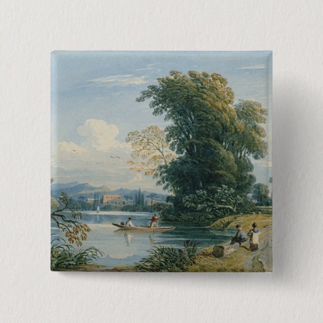 River Scene Pinback Button (Front)