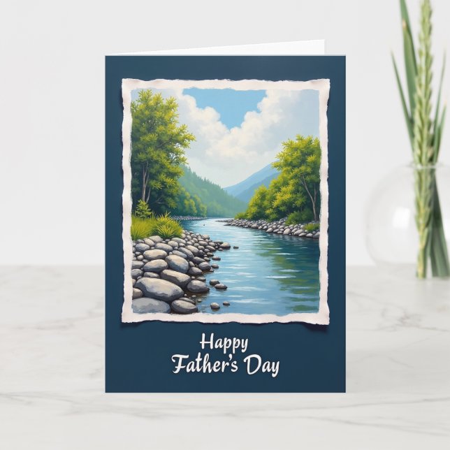 River Scene Sweet Fathers Day Card (Front)