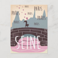 River Seine, Paris,france vintage travel poster