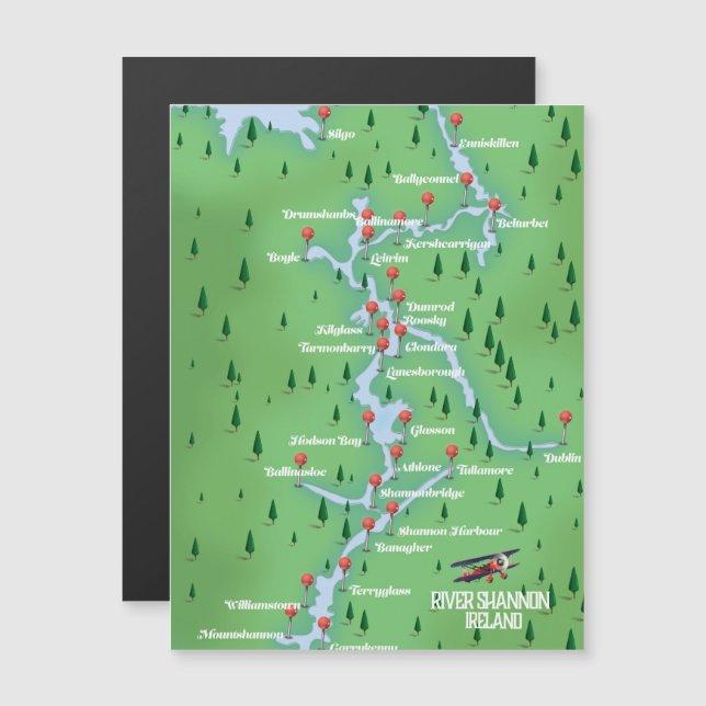 River Shannon Ireland Map (Front/Back)