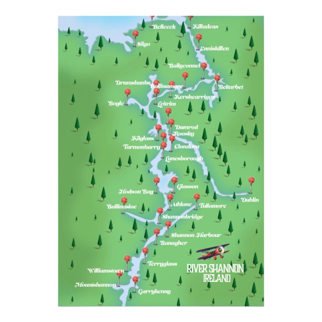 River Shannon Ireland Map Photo Print (Front)