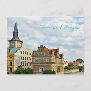 River side of Prague Czech Republic Postcard