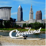 River Skyline Cleveland  Cutout<br><div class="desc">Want to have the classic Cleveland view,  no matter where you are? 3 D photo sculpture of Cleveland,  Ohio classic view from the lake,  makes a fun conversation piece iin home or office! Lighthouse sculptures (winter and summer) also available here.</div>