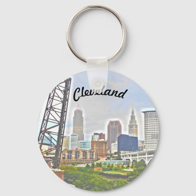 River Skyline Cleveland Keychain (Front)